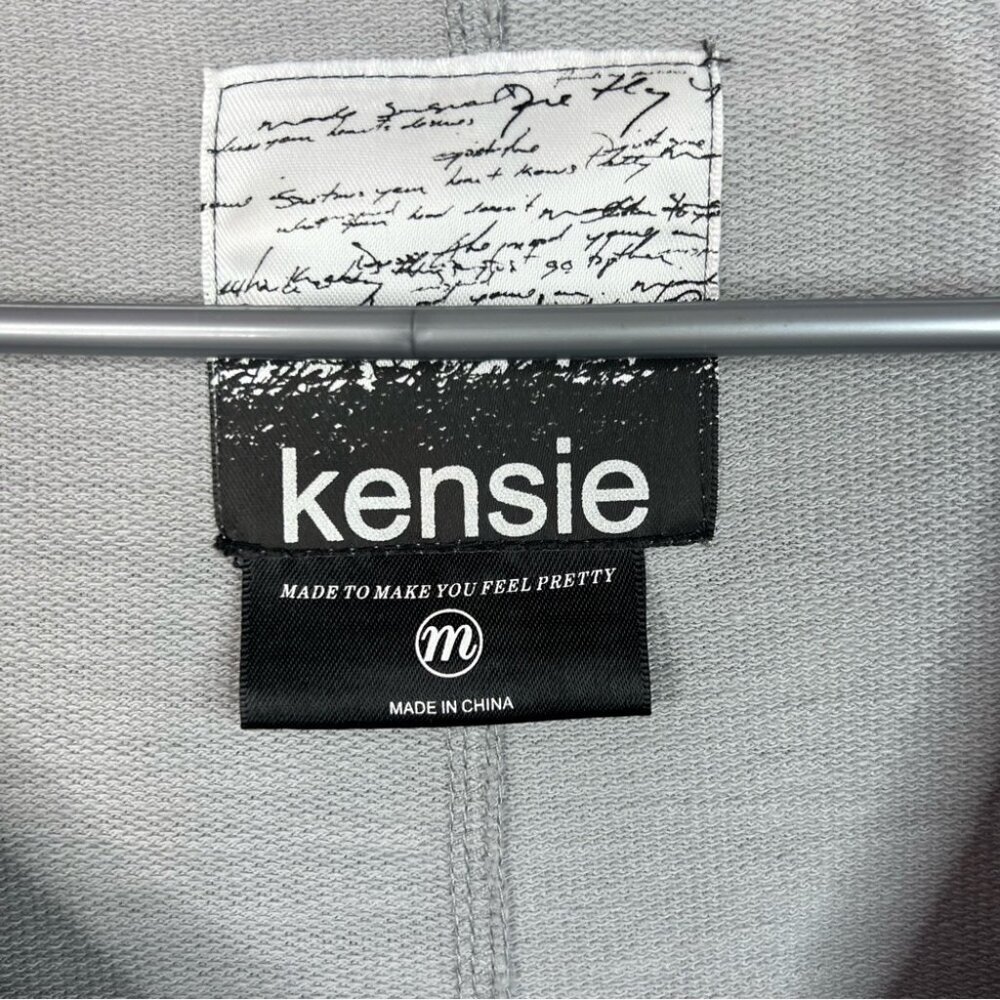 Kensie blazer buttons peplum grey Charcoal Double-Breasted Women's Blazer - Picture 6 of 12